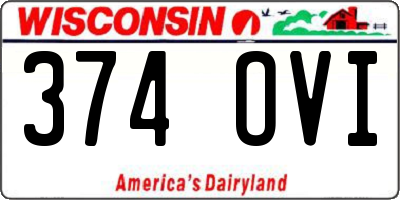 WI license plate 374OVI