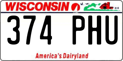 WI license plate 374PHU