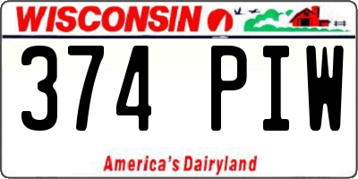 WI license plate 374PIW