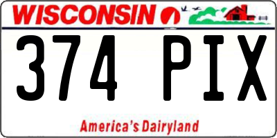 WI license plate 374PIX