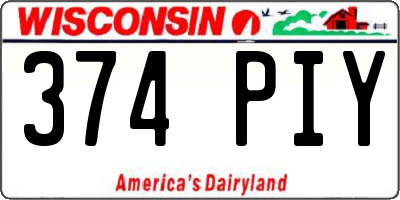 WI license plate 374PIY