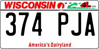 WI license plate 374PJA