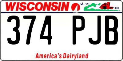 WI license plate 374PJB