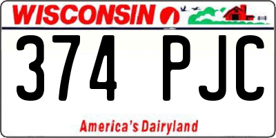 WI license plate 374PJC