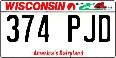 WI license plate 374PJD