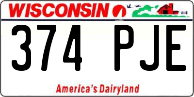 WI license plate 374PJE