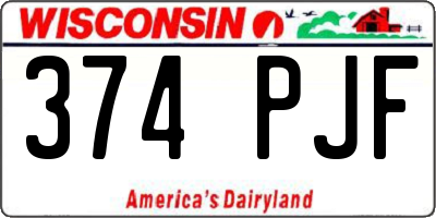 WI license plate 374PJF