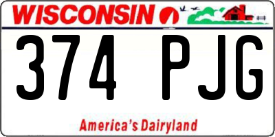 WI license plate 374PJG