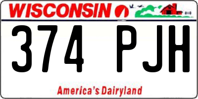 WI license plate 374PJH