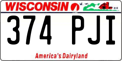WI license plate 374PJI