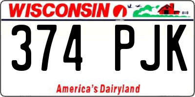 WI license plate 374PJK