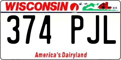 WI license plate 374PJL