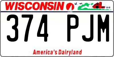 WI license plate 374PJM