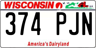WI license plate 374PJN