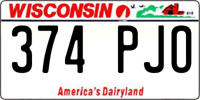 WI license plate 374PJO