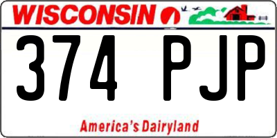 WI license plate 374PJP