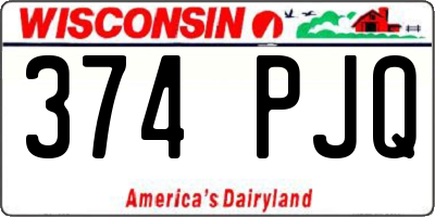 WI license plate 374PJQ