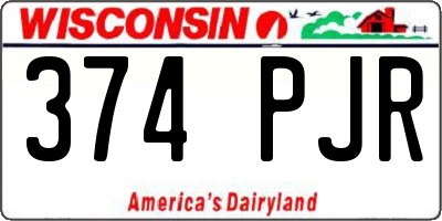 WI license plate 374PJR