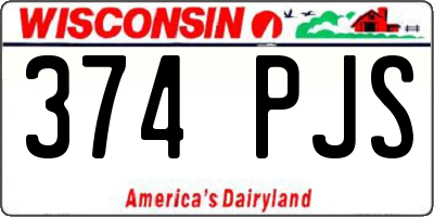 WI license plate 374PJS