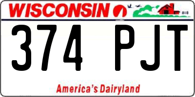 WI license plate 374PJT