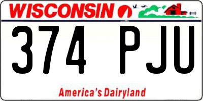WI license plate 374PJU