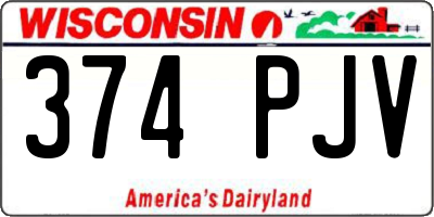 WI license plate 374PJV