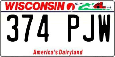 WI license plate 374PJW