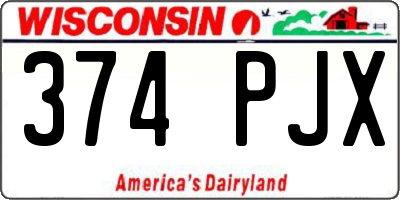 WI license plate 374PJX