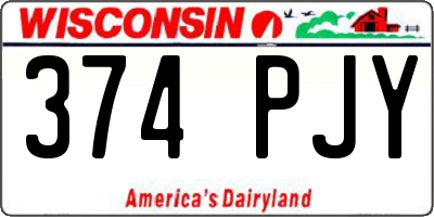 WI license plate 374PJY