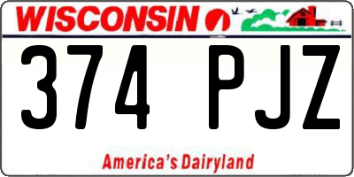 WI license plate 374PJZ