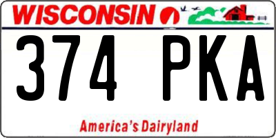 WI license plate 374PKA