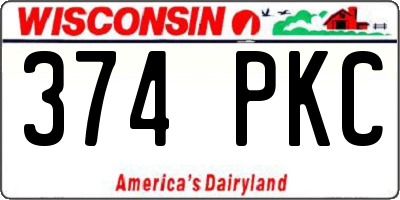 WI license plate 374PKC