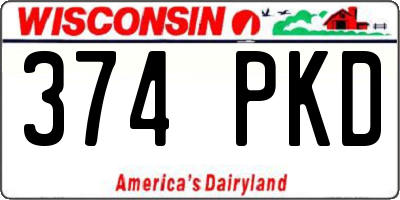 WI license plate 374PKD