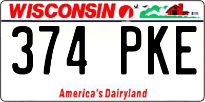 WI license plate 374PKE