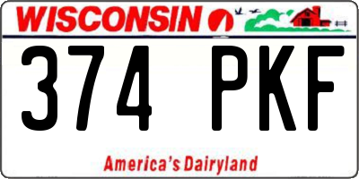 WI license plate 374PKF