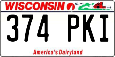 WI license plate 374PKI
