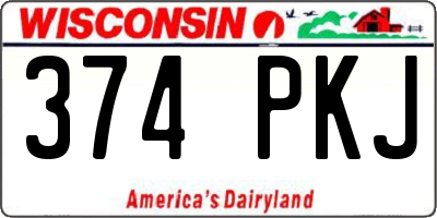 WI license plate 374PKJ