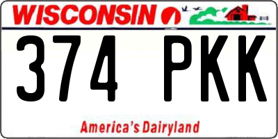 WI license plate 374PKK