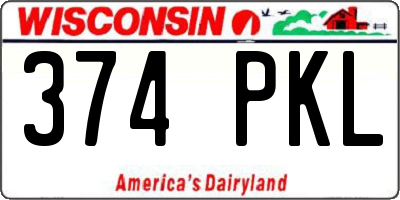 WI license plate 374PKL
