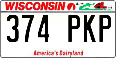 WI license plate 374PKP
