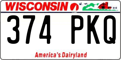 WI license plate 374PKQ