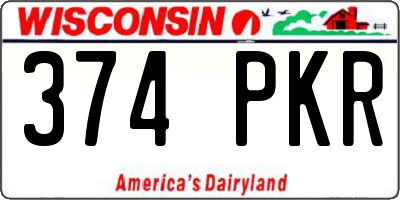 WI license plate 374PKR