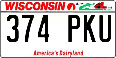WI license plate 374PKU
