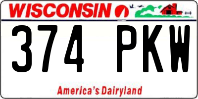 WI license plate 374PKW