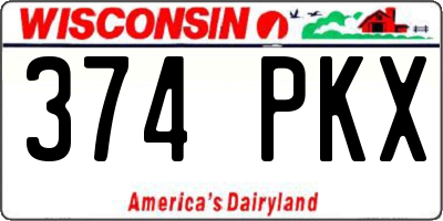 WI license plate 374PKX