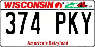 WI license plate 374PKY