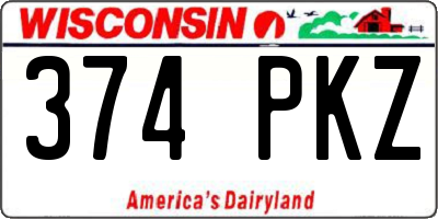 WI license plate 374PKZ