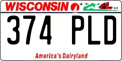 WI license plate 374PLD