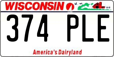 WI license plate 374PLE