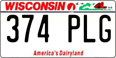 WI license plate 374PLG